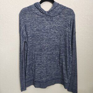 Gap Blue Heathered Long Sleeve Lightweight Hoodie Womens Size M